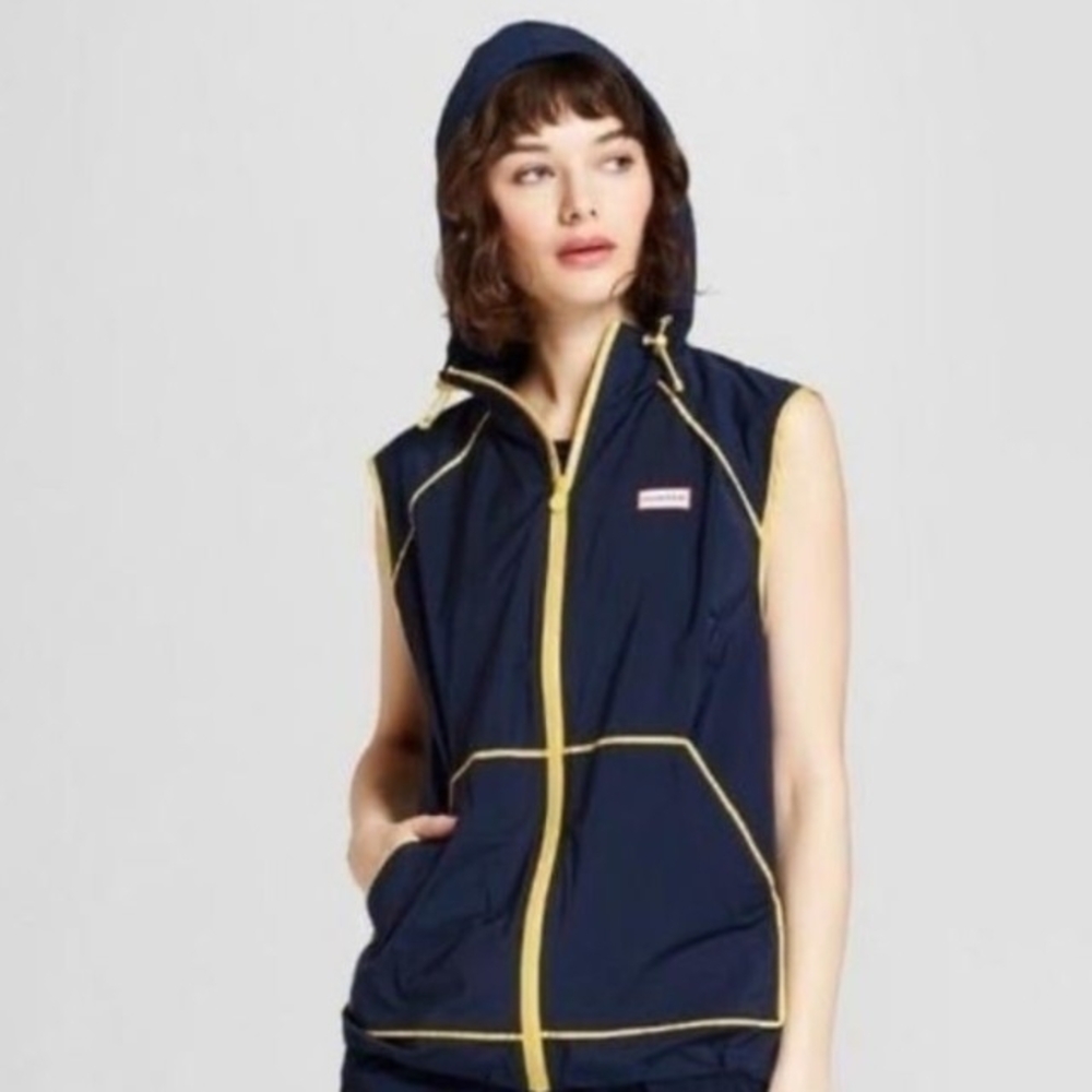 Hunter Navy & Yellow Sleeveless Running / Workout Jacket